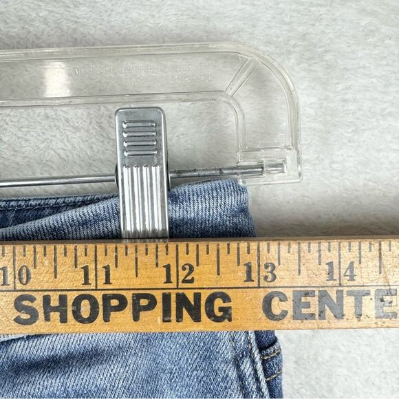 KanCan Flare High Rise Distressed Slit Frayed Hem Jeans Medium Wash Size 26 - Picture 12 of 14